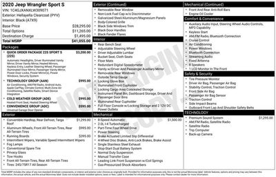 2020 Jeep Wrangler Sport S