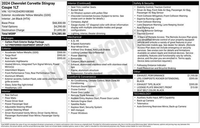 2024 Chevrolet Corvette Stingray 1LT