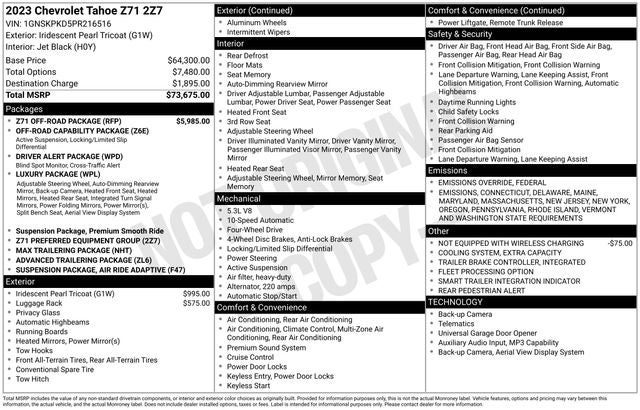 2023 Chevrolet Tahoe Z71