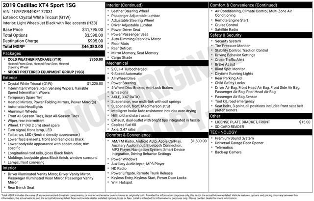 2019 Cadillac XT4 Sport