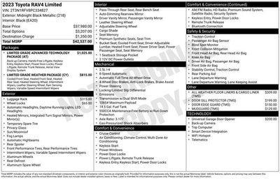 2023 Toyota RAV4 Limited Technology & Weather Packages