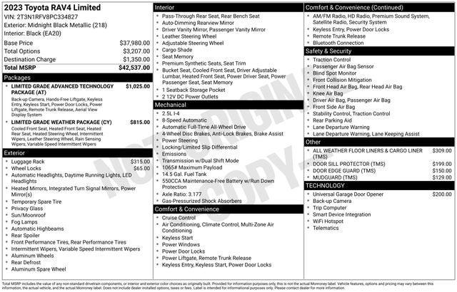 2023 Toyota RAV4 Limited Technology & Weather Packages