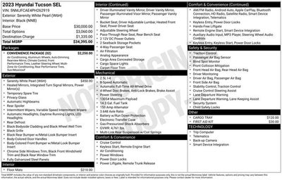 2023 Hyundai Tucson SEL Convenience Package
