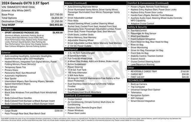 2024 Genesis GV70 3.5T Sport