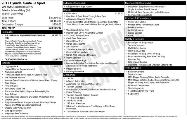 2017 Hyundai Santa Fe Sport 2.4 Base