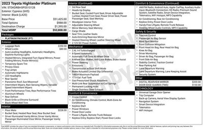2023 Toyota Highlander Platinum