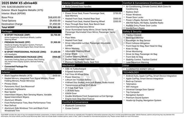 2025 BMW X5 xDrive40i M Sport