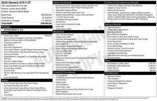 2026 Genesis G70 2.5T