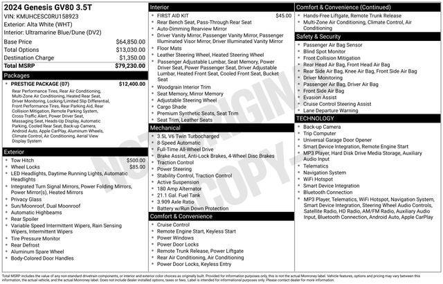 2024 Genesis GV80 3.5T