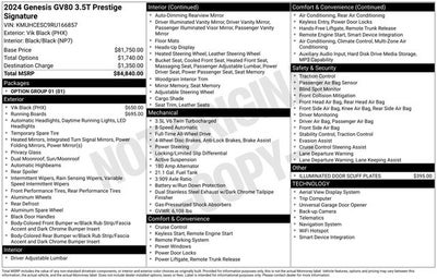 2024 Genesis GV80 3.5T Prestige Signature