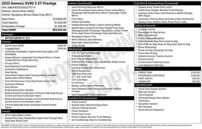 2025 Genesis GV80 3.5T Prestige
