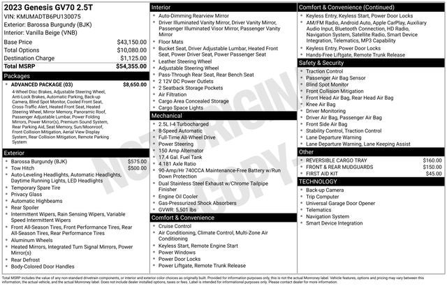 2023 Genesis GV70 2.5T