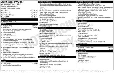 2023 Genesis GV70 2.5T