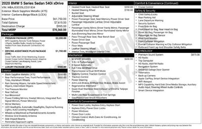 2020 BMW 5 Series 540i xDrive Premium Package