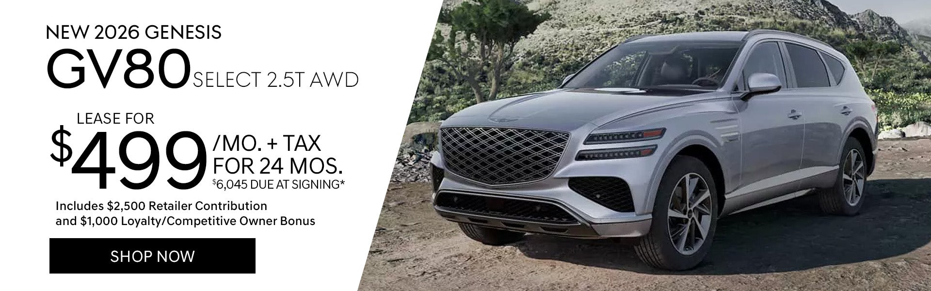 New 2026 Genesis GV80 Select 2.5T AWD